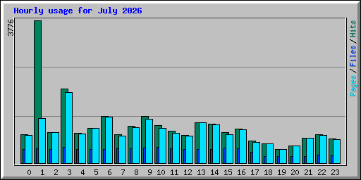 Hourly usage for July 2026